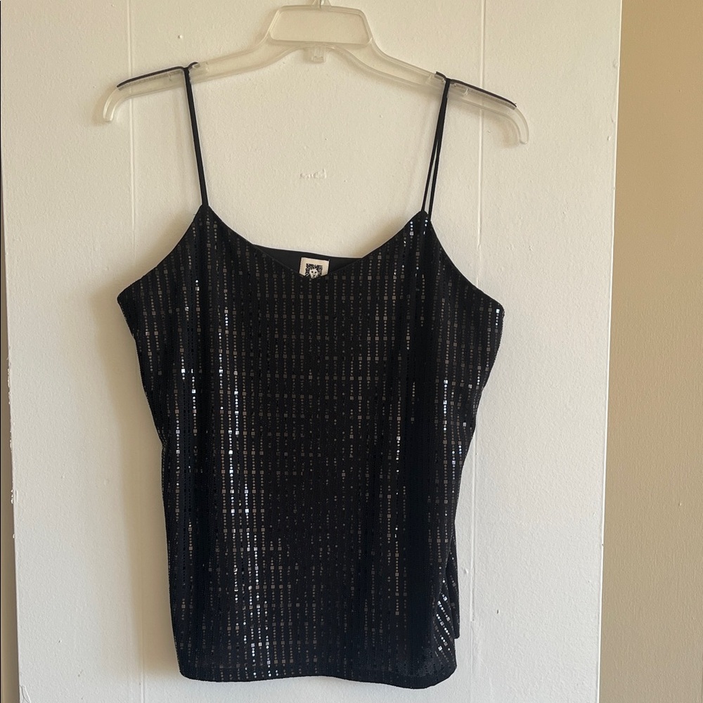 Anne Klein Black Sequin Camisole